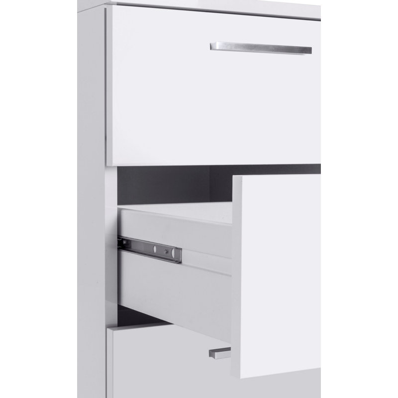 Basim L-Shaped Computer Desk, White