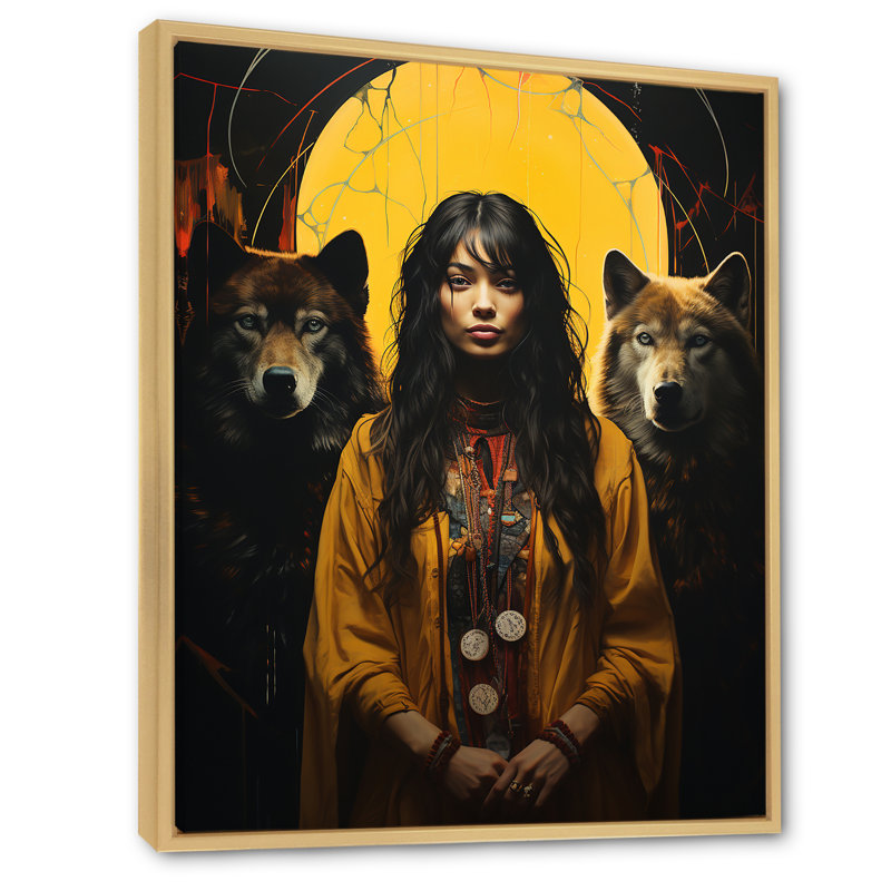 Femme qui danse avec les loups, Cadre naturel flottant, H 20 po x l 12 po x P 1 po