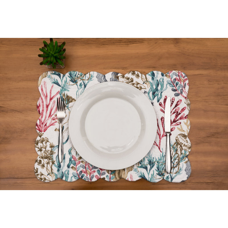 Ensemble de 6 napperons en coton Delphina Reef