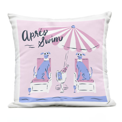 Apres Swim Greyhounds Outdoor Printed Pillow design by Krissy Mast