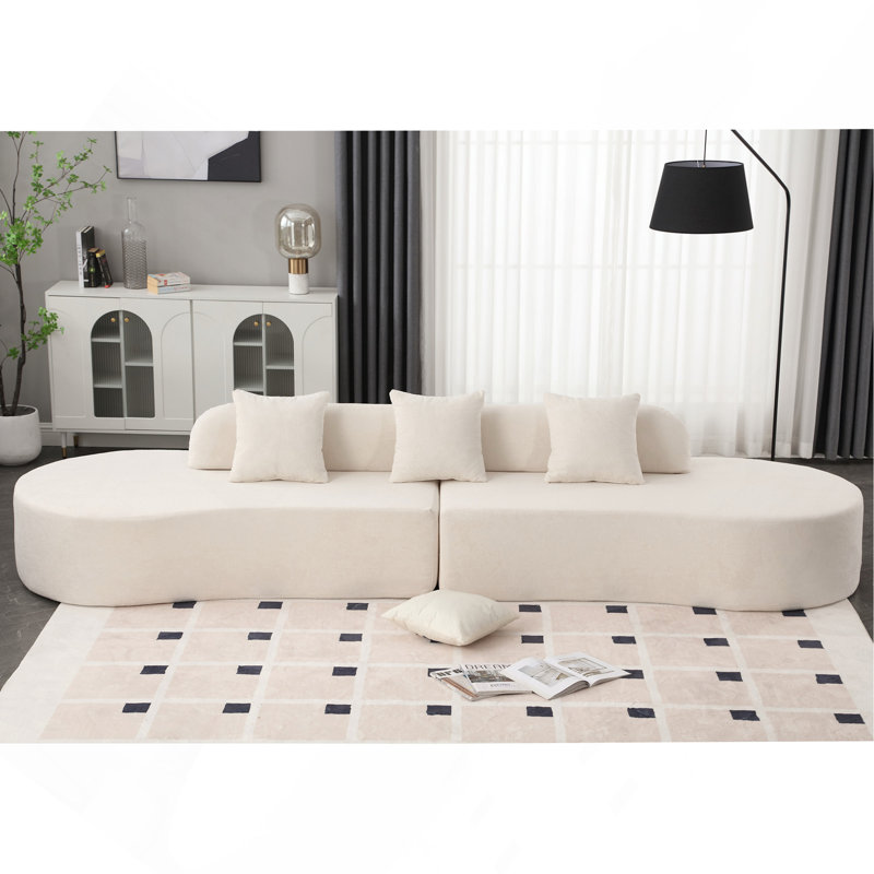 Modern Curved Combination Sofa, Beige