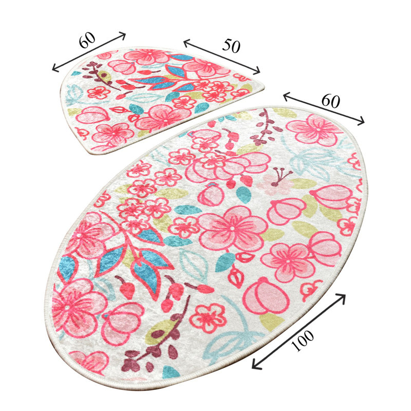 Ensemble de tapis de bain de qualité supérieure (2 pièces) en polyester antidérapant de 19,7 po x 23,6 po et de 23,6 po x 39,4 po | Antiallergique, anti-poussière et anti-taches, 700 gr / m² | Lavable à la machine, parfait pour la décoration de salle de bain