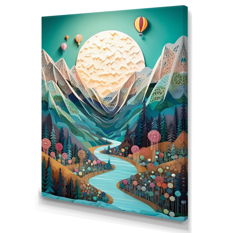 Montgolfière dans le ciel IV - Imprimé, H 32 po x l 24 po x P 1 po, Toile tendue
