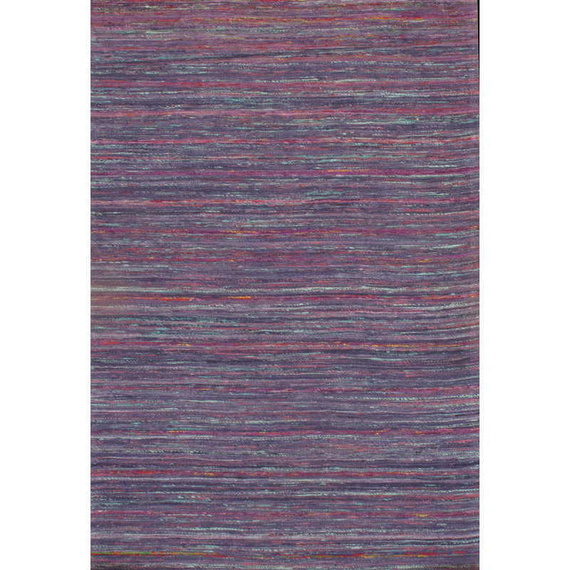 Tapis bleu / rose en soie touffeté à la main, Rectangle 10 pi x 14 pi