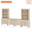 Meuble télé et centre multimédia WAMPAT en bois avec 2 tiroirs et 8 portes pour téléviseurs jusqu'à 75 pouces, console cannelée pour salon, chambre et cinéma maison, beige-1264284914