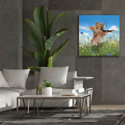  «Catching A Ride» par John Hovenstine, art mural sur toile, 37 po x 37 po