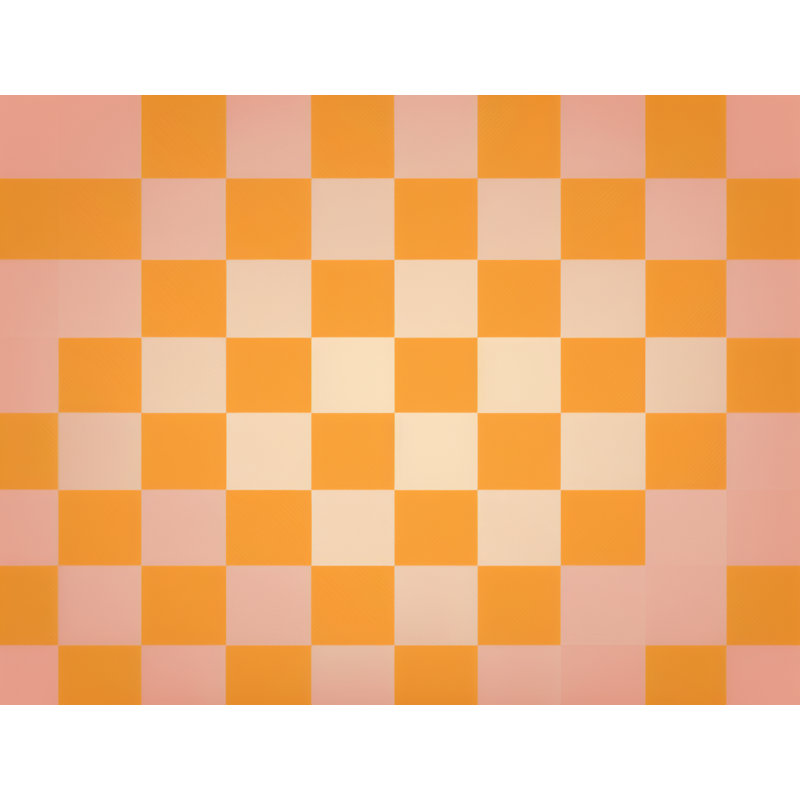 Machine Printed Comforter, Twin Comforter, Orange/Pink Checkered