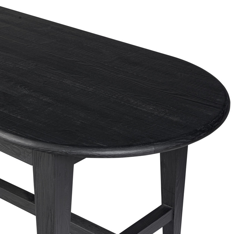 Alfie Dining Table 87"-Black Pine, Honey Pine, 30" H x 110.25" L x 35.5" W