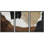 "Brun clair, blocs, style Mid-Century abstrait, formes, art, décor, salon chic", 3 pièces-100780899-100780900