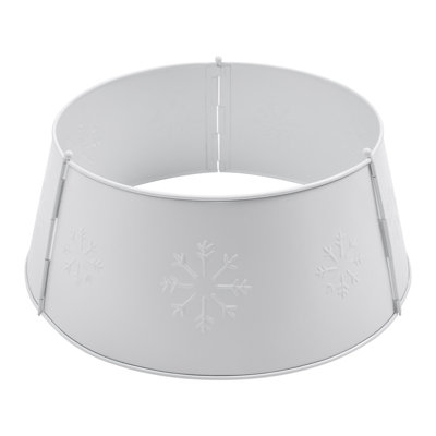 Stamped Snowflake Metal Tree Collar 8x20x20