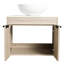 Meuble-lavabo mural 24 po. Chêne blanc avec lavabo en céramique et porte à fermeture en douceur. Vaste rangement. Fonction de fermeture en douceur. Armoires de rangement.