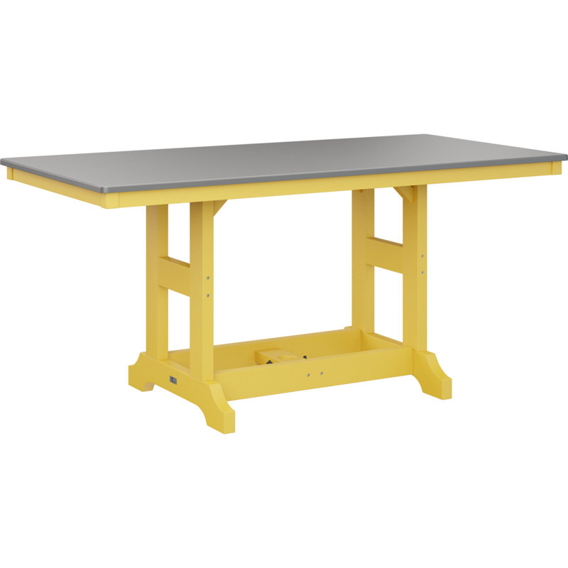 Table de bar rectangulaire Berlin Garden, H 39,5 po x l 66 po x P 33 po, Acier inoxydable martelé, Jaune soleil levant
