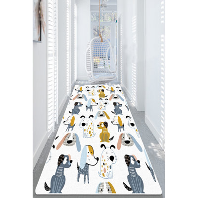 Antibacterial Hall Carpet, 100% Polyester, 39.4 x 78.7 inches | Non-Slip Underside, 0.4 in Pile Height | Washable by Machine, Durable Dot Base | Perfect for High Traffic Areas, Easy to Clean and Maintain