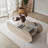 Modern Coffee Table with 100% Tempered Glass Top, 41.3 x 13.8 x 25.6 inches | Durable 100% Melamine Coated Particle Board Frame, PVC Edgebanding | Elegant Travertine & Transparent Finish, Perfect for Living Rooms-1646080164