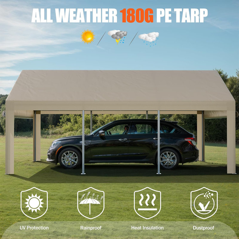 10 pi. L 20 pi. D Abri d'auto portatif, Kaki