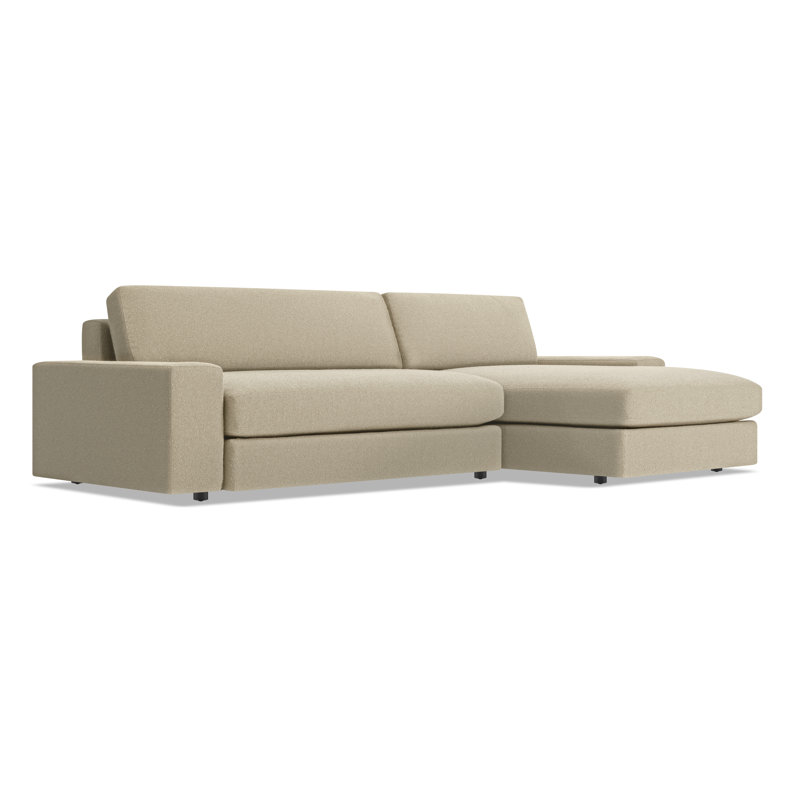 Esker Chaise Sectional, Kelso Blue Polyester, Right Hand Facing