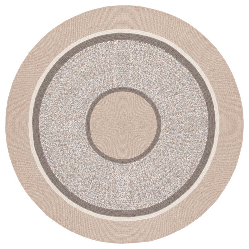 Tapis beige / gris Caraker 753, Rond 6 pi