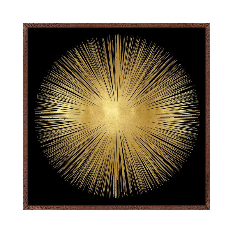 Sunburst by Abby Young - Print on Canvas, 45.72 cm H x 45.72 cm W, Black, Brown Framed Canvas
