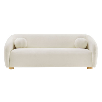 Kashvi 85" Chenille Fabric Sofa in Cream
