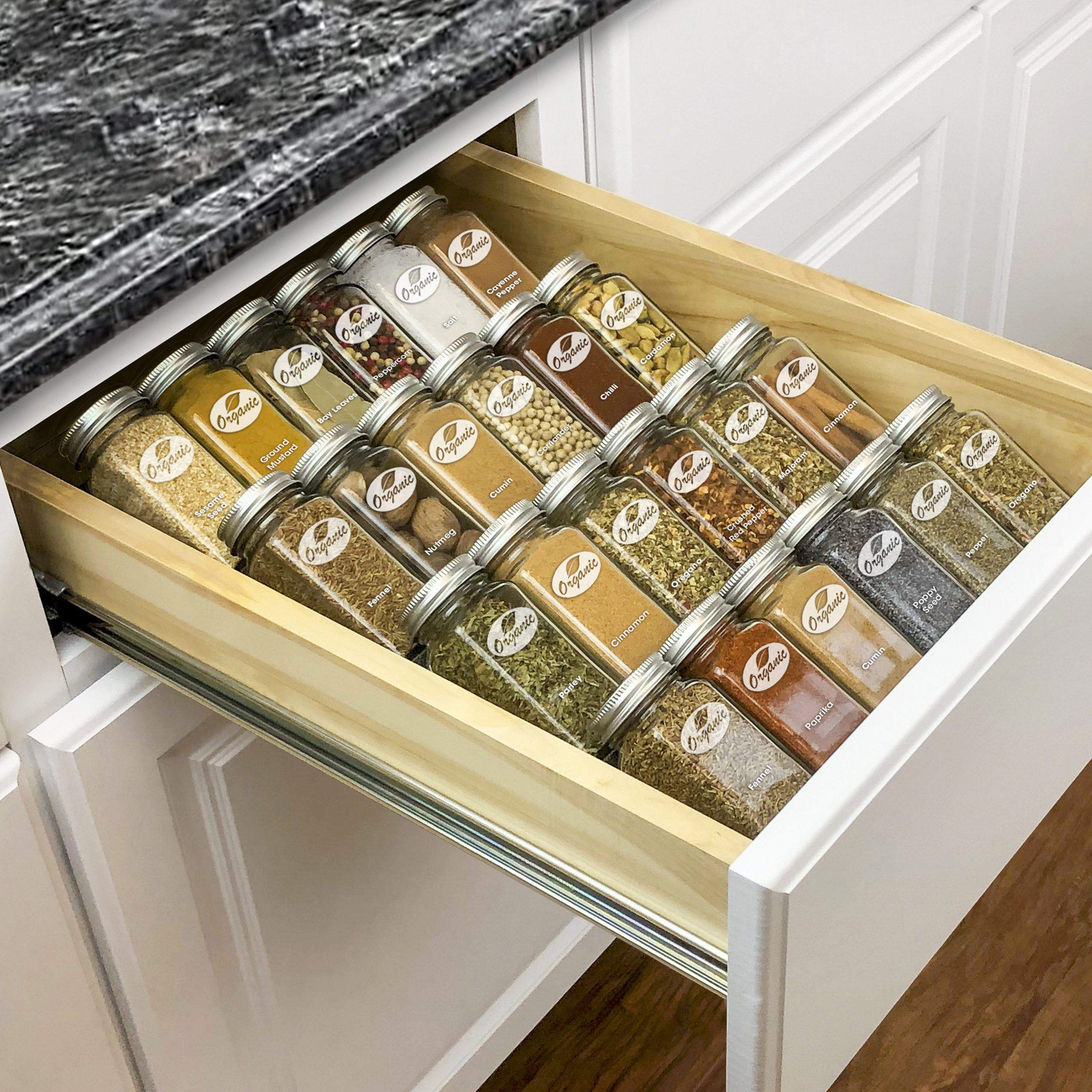 LYNK PROFESSIONAL® Spice Drawer Organizer - Heavy Gauge Steel 4 Tier ...