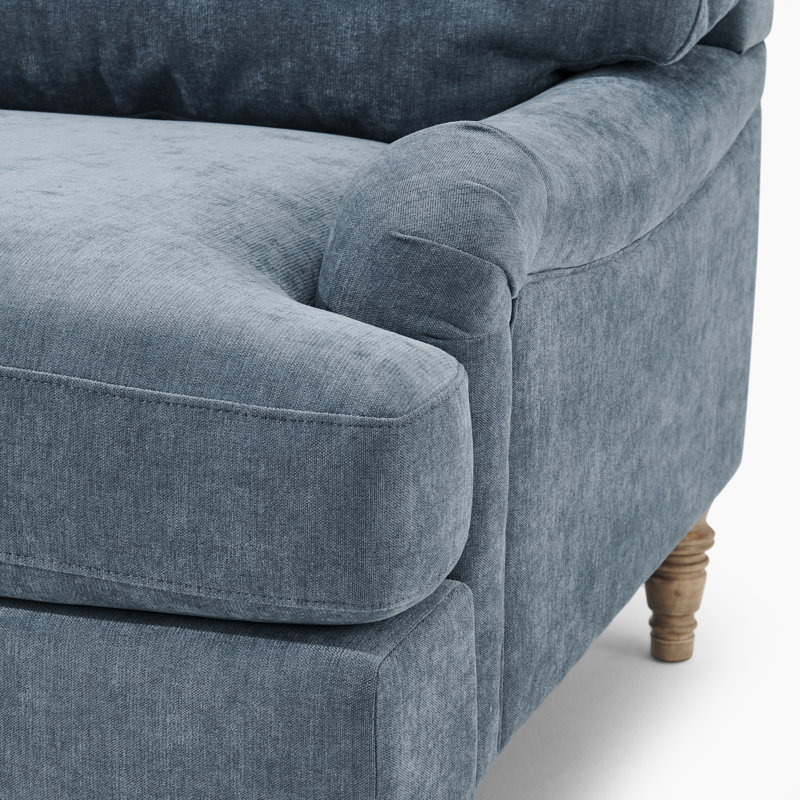 Bernard Upholstered Chenille Armchair, Blue Chenille