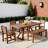 6 - Person Acacia Wood Patio Dining Set with Rectangular Table-1329151137