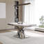 Ensemble de table de salle à manger 5 pièces en faux marbre et argent avec 4 chaises de salle à manger à accoudoirs bouclés gris-1473600223-1473600221-1473600222