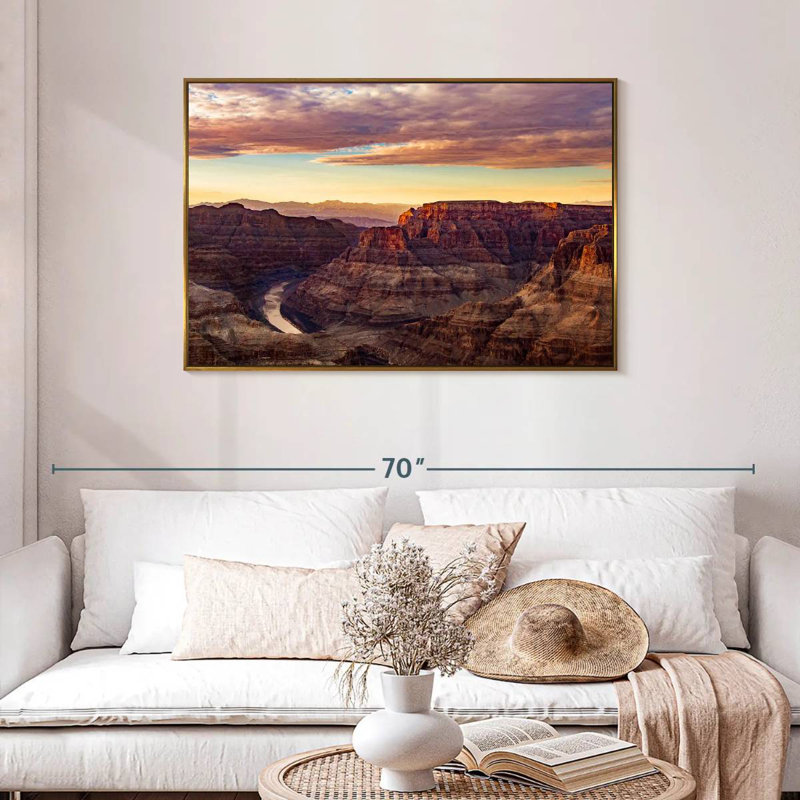 Grand Canyon Rock Forms, Cadre flottant doré, 43 po x 29 po