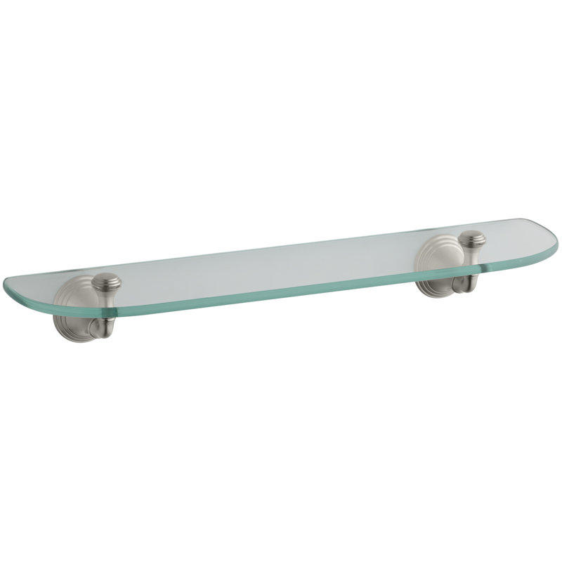 Devonshire Wall Shelf, Vibrant Brushed Nickel, 22" W x 6" D