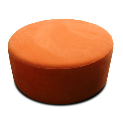 Repose-pieds rond en cuir véritable de 35,4 po de largeur
