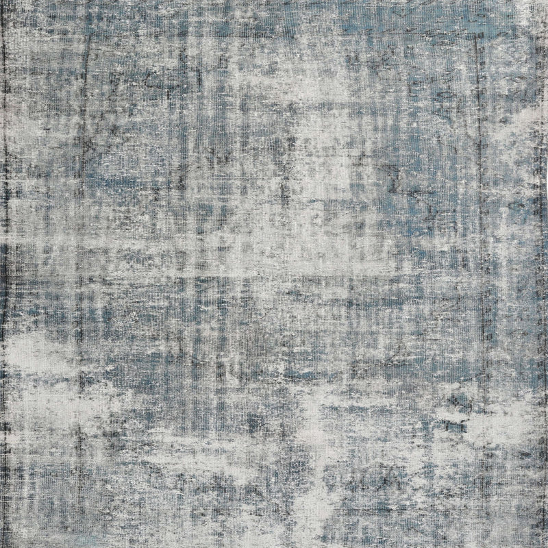 Tapis gris traditionnel/bleu ciel clair Caldello, Rond 4 pi