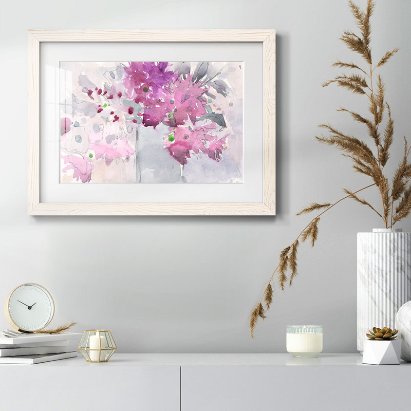 Cadre floral I, impression sur papier, H 22 po x l 32 po x P 1,5 po, Blanc