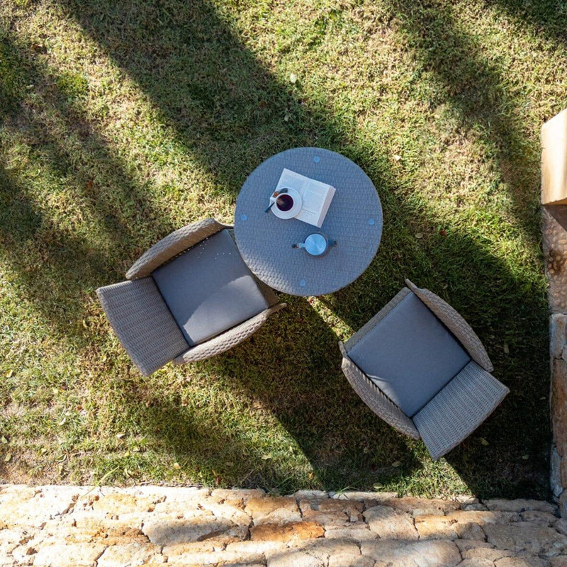 Dubose Wicker Patio Dining Set with, Brown