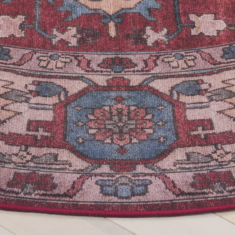 Tapis oriental rouge / beige Sonia, Rond 6 pi