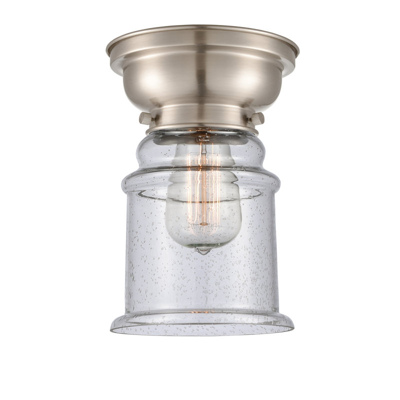 Plafonnier encastré 1 lumière 6,25 po Alexandira, Ampoule non incluse, Grainé, Nickel satiné brossé