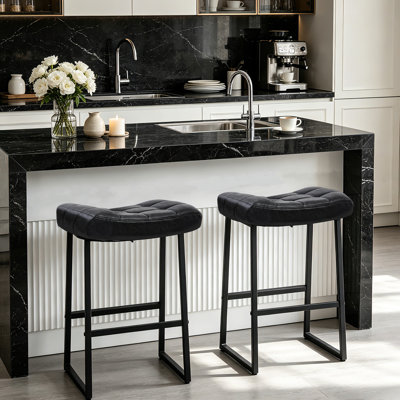 Bernhardin Upholstered Faux Leather Counter Stool