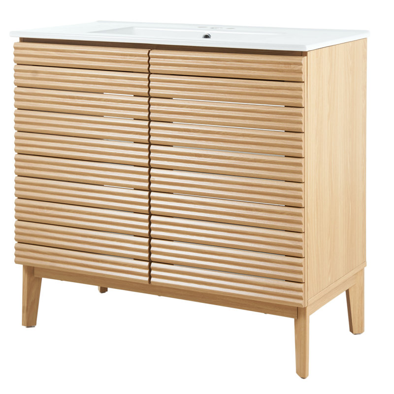 Ensemble de meuble-lavabo simple 36 po Calandre, Naturel