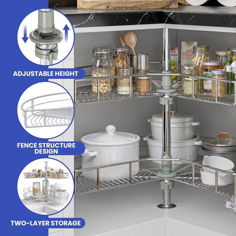 Nosser Blind Corner Cabinet Organizer, 31.9"