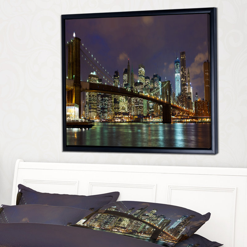 «Brooklyn Bridge Panoramic View», photographie encadrée sur toile, H 16 po x l 32 po x P 1 po