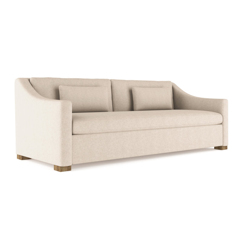 Canapé Crosby, Velours moelleux huître, H 32,5 po x l 84 po x P 38 po, Patiné