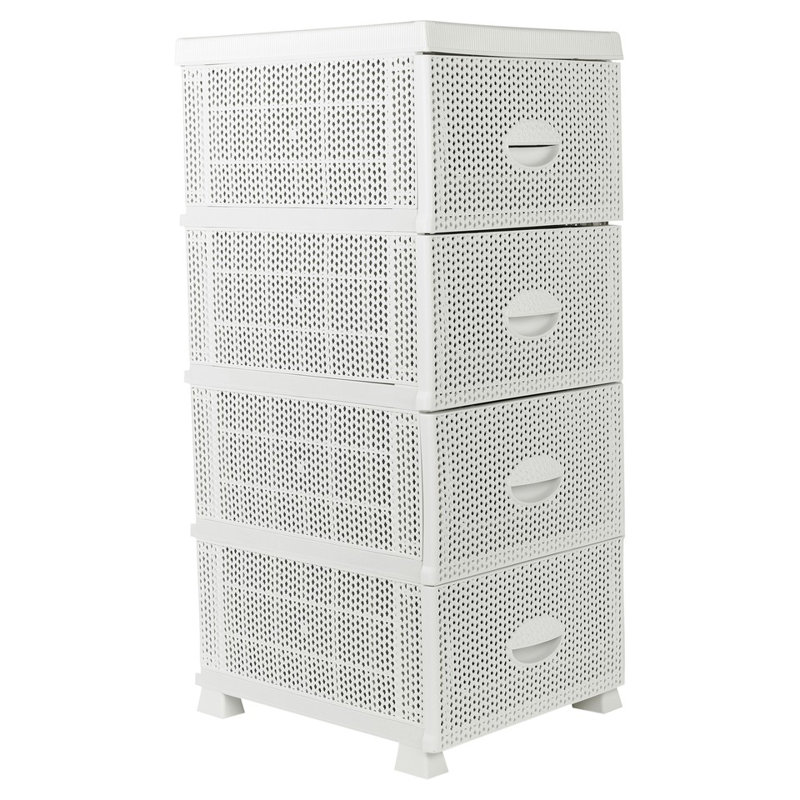 4 Drawer Storage Drawer, White