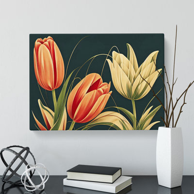 Deco Tulip Flowers Vol.2 - Wrapped Canvas
