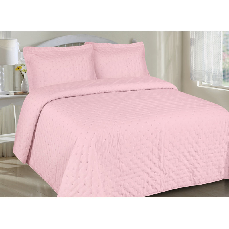 Rose Twin Reversible Microfiber Quilt Set