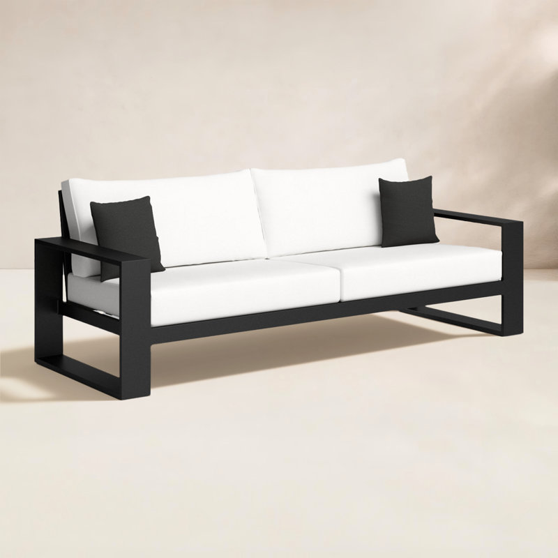 88'' Wide Straight Aluminum Patio Sofa with Sunbrella® Cushions