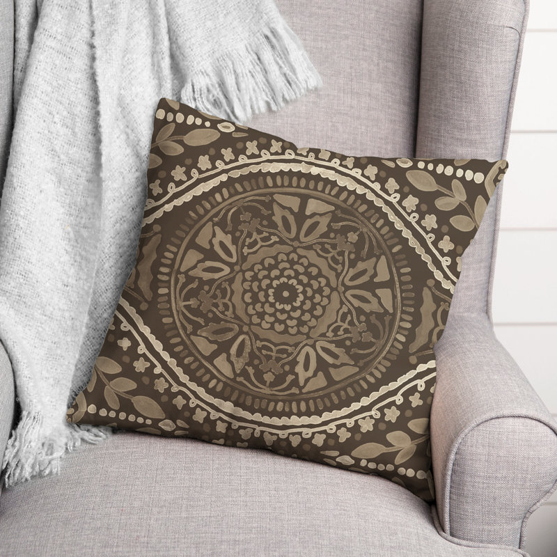 Housse et insert de coussin extérieur d'extérieur, Gris, Floral 1