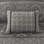 6 - Piece King/ King Quilt With Grey, 2 Shams, 3 Throw Pillows, Leaf Motifs, Gold Pops, Reversible Design Grey , Patterns, Material, Styling