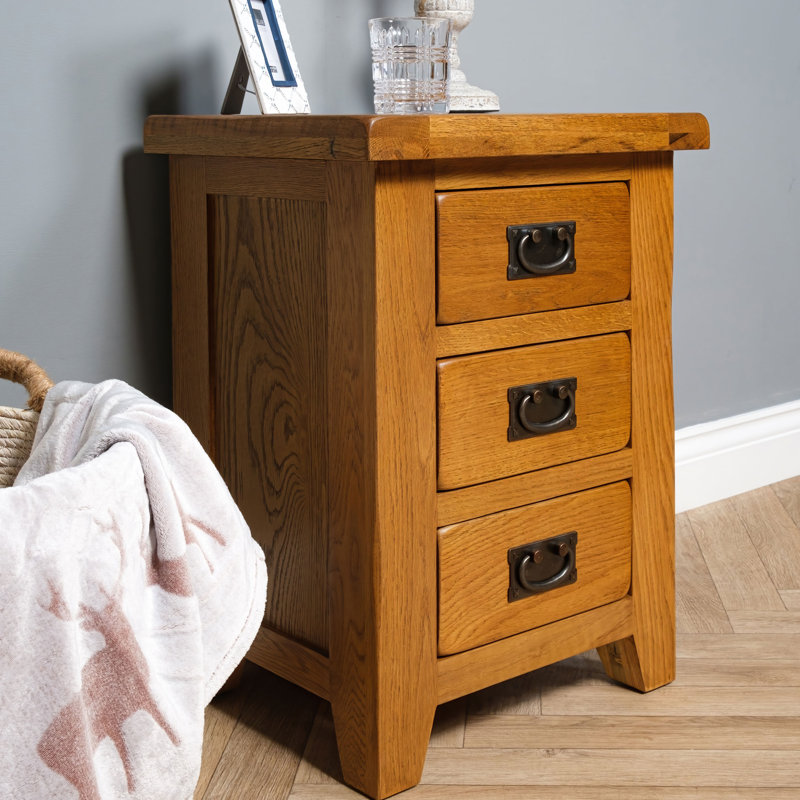 Coalton 47cm W Solid Wood Bedside Table