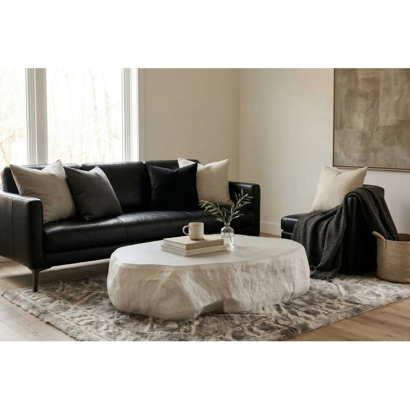 Quarry Coffee Table, Extra Large, Black Glamstone, Glamstone / White
