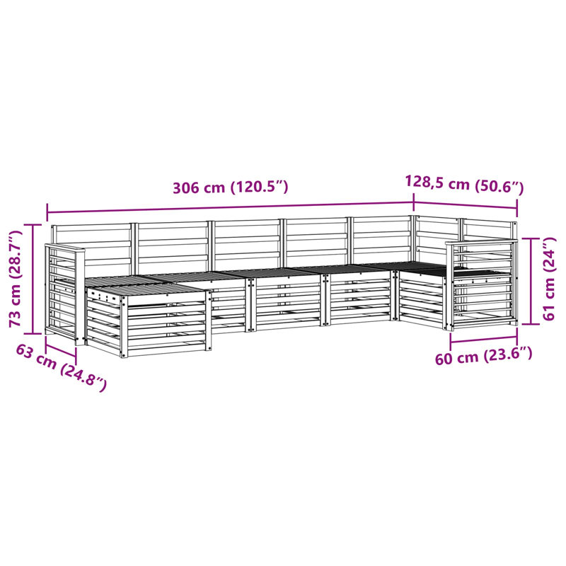 306cm Wide Patio Sectional Set