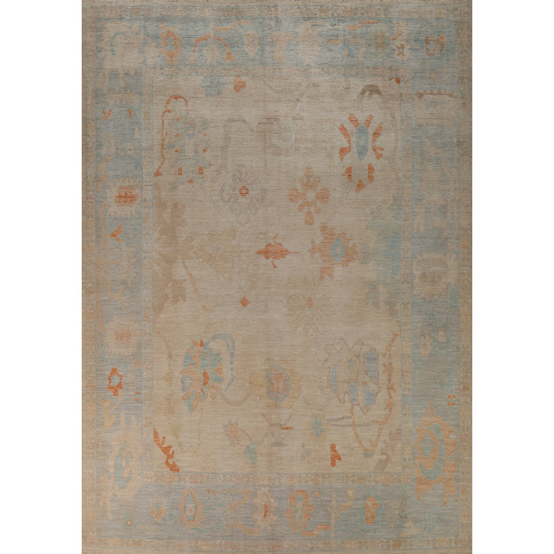 Vegetable Dye Oushak Turkish Area Rug 9x12